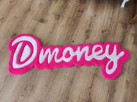Pink Bella Style Custom Name for Girls Handmade Tufted Rug