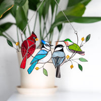 Cardinal stained glass window hangings