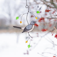 Mockingbird Modern stained glass window hangings