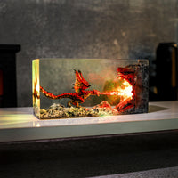 Fire Dragon Resin Lamp