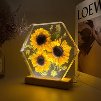 sunflowers resin night light