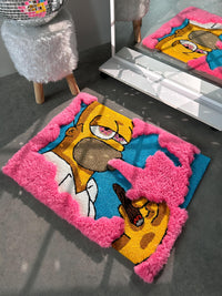 Cartoon Pink smoke Tufted rug