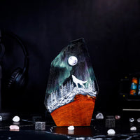 Aurora Borealis Lamp Howling Wolf Northern Night Light