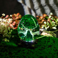 Deer and Landscape Resin Egg Lamp