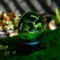 Deer and Landscape Resin Egg Lamp