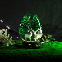 Deer and Landscape Resin Egg Lamp