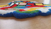 3D Feel Melting Rubiks Cube Hand Tufted Area Rug