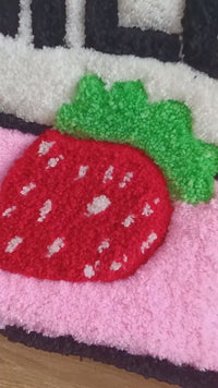 Strawberry Pink Milk Carton 3D Tufted Rug