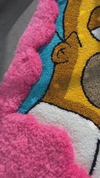 Cartoon Pink smoke Tufted rug