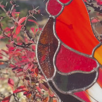 Stained glass rooster wall hanging