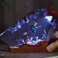 Handmade Halloween resin wood lamp